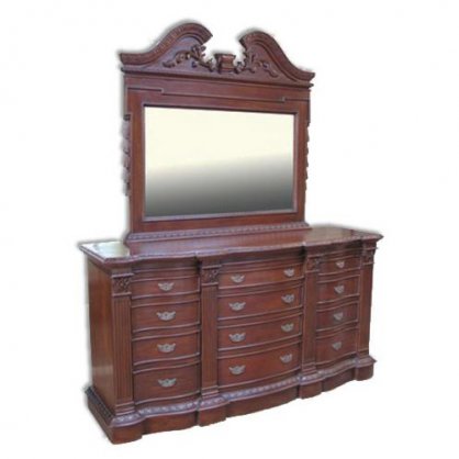 12 Drawer Dresser with Mirror Antique Reproductions  Dressing Tables and Mirrors Indonesia Furniture