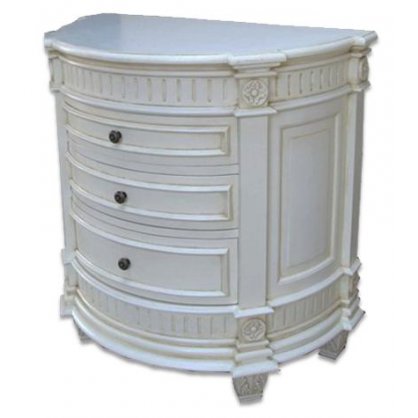 3 Drawer Semi Circular Chest Painted Finish  Chests Indonesia Furniture