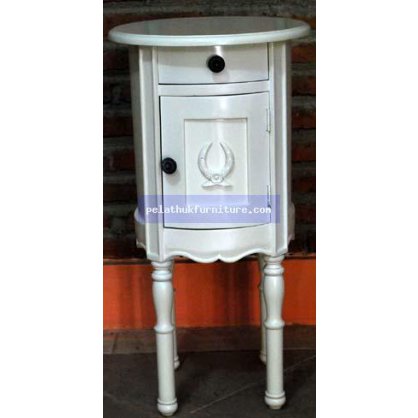 Carved Bedside Table Painted Finish  Chests Indonesia Furniture