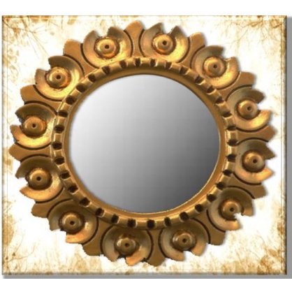Round Carving Mirror Gold and Silver Leaf Finish  Mirrors Indonesia Furniture