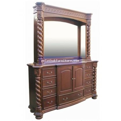 Twisted Pilar Dressing Table Antique Reproductions  Dressing Tables and Mirrors Indonesia Furniture