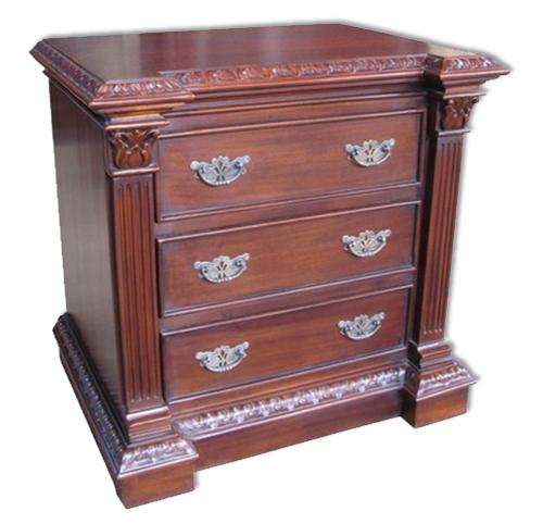 3 Drawer Carved Bedside A Indonesia Furniture