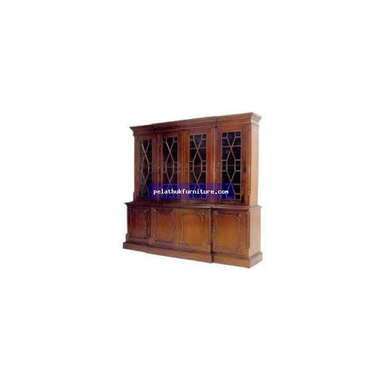 4 Doors Breakfront Bookcase Indonesia Furniture