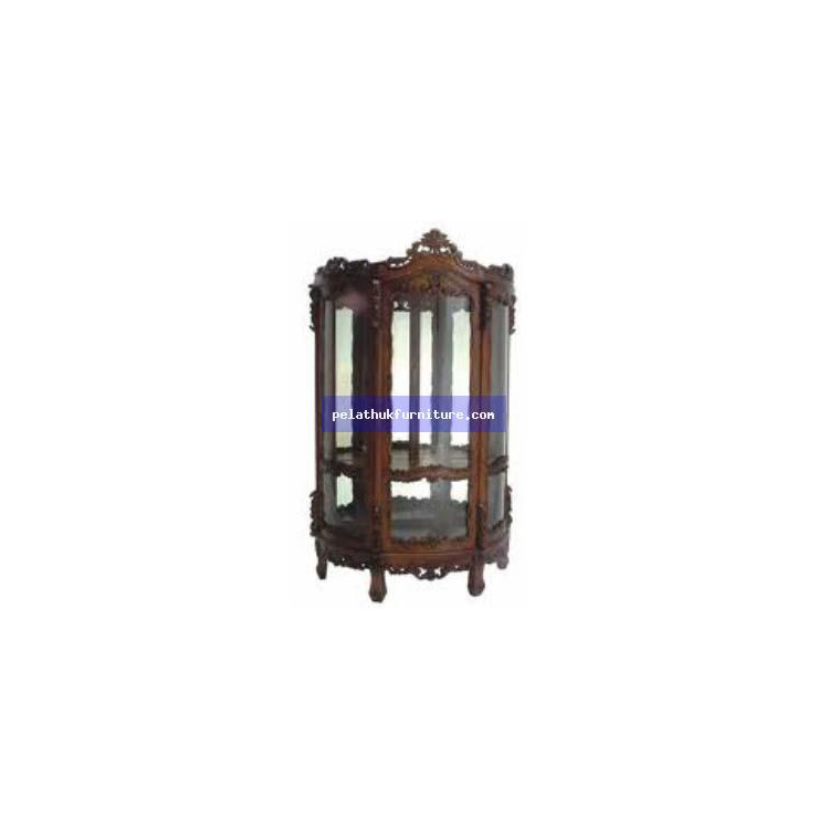 Carved Front China Cabinet Indonesia Furniture