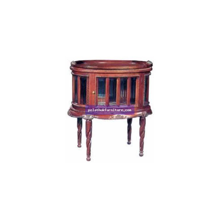 Carved Oval Dumb Waiter Indonesia Furniture