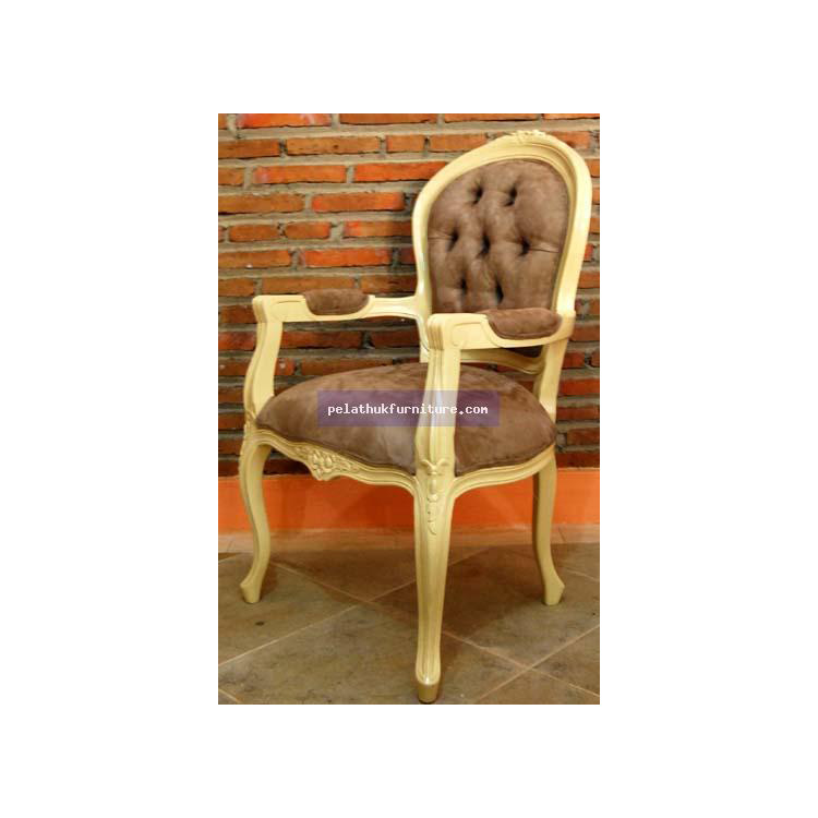 Cream Louis Arm Chair Indonesia Furniture