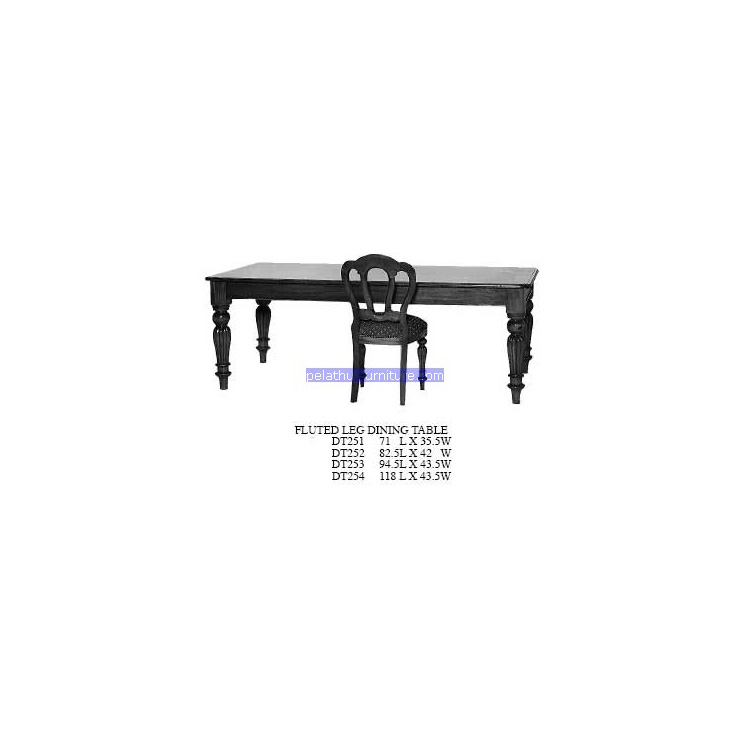 Fluted Leg dinning Table Indonesia Furniture