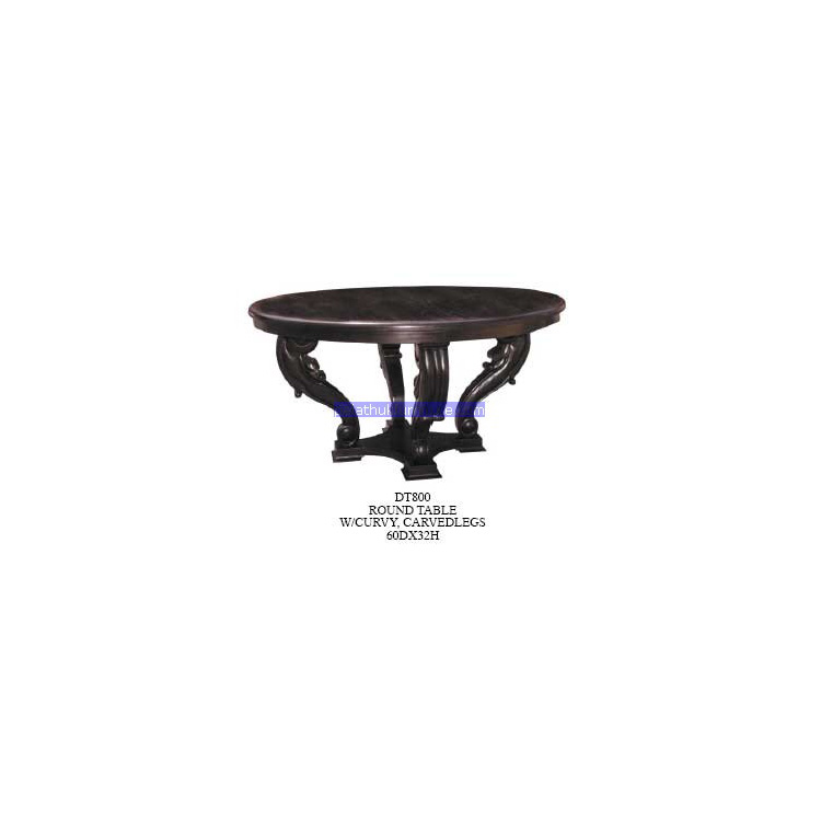 Round Table with curvy Carvedlegs Indonesia Furniture