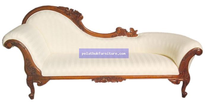 Flower Carved Single Ended Sofa Indonesia Furniture