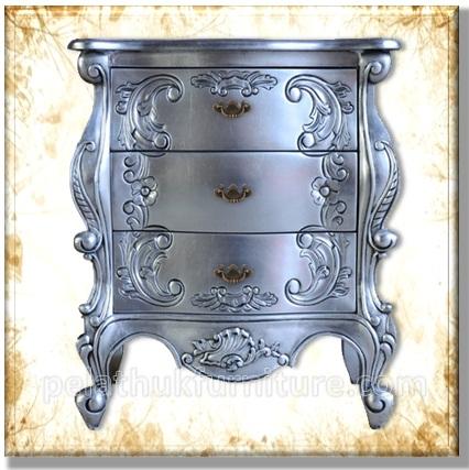 French Bedside 3 Drawer Indonesia Furniture
