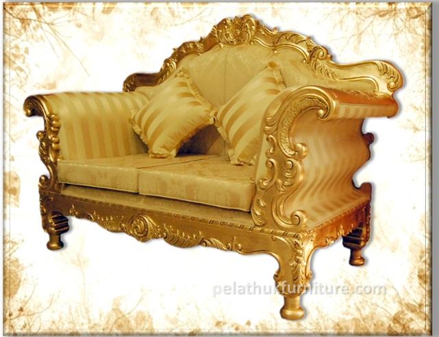 Gold 2 Seater Sofa Indonesia Furniture