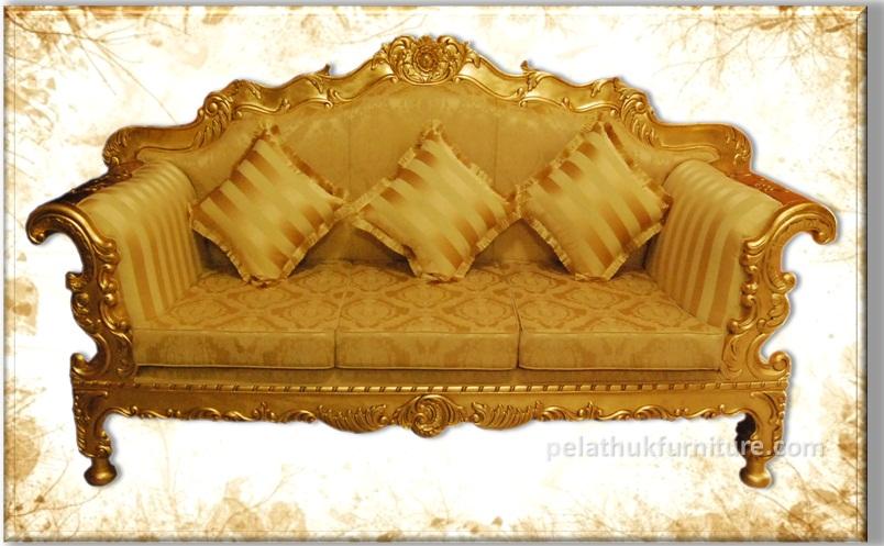 Gold 3 Seater Sofa Indonesia Furniture