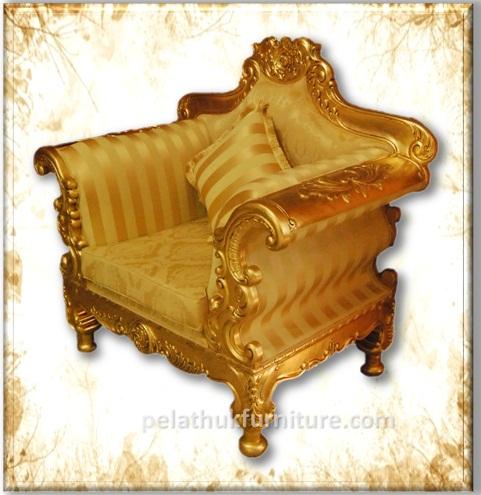 Gold One Seater Sofa Indonesia Furniture