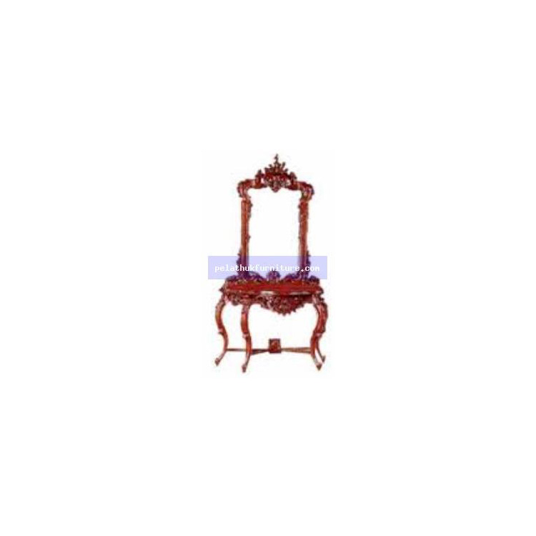 Grape Carved Console with Mirror Indonesia Furniture