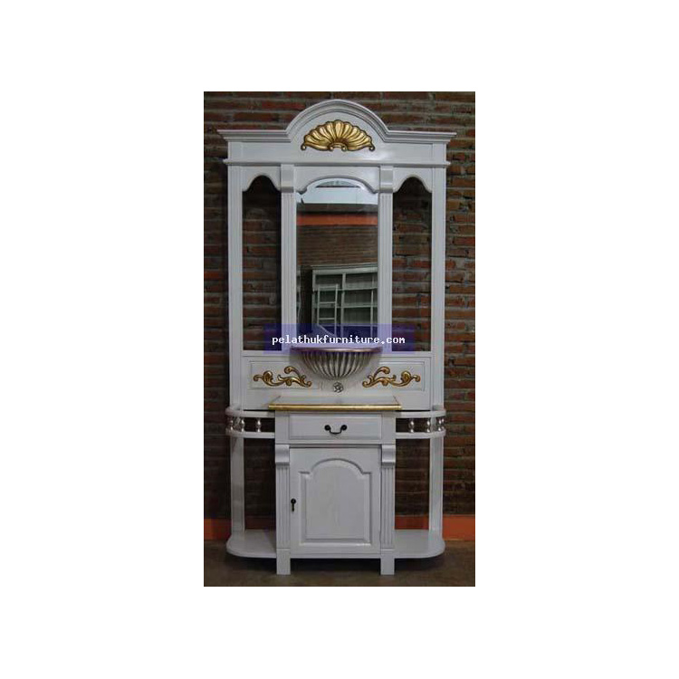 Hallstand D in White , Gold and Silver Indonesia Furniture