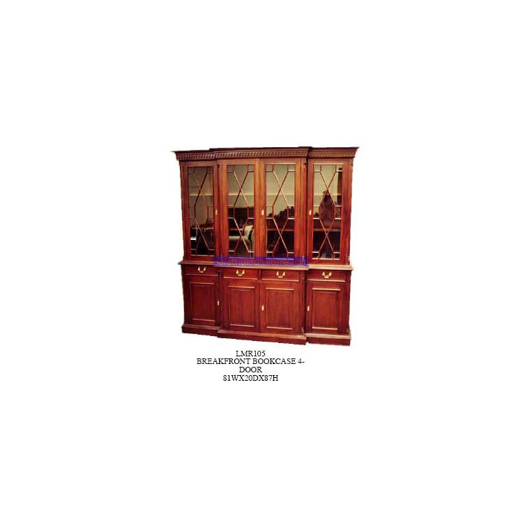 Breakfront Bookcase 4 Door Indonesia Furniture