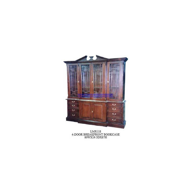 4 Door Breakfront Bookcase Indonesia Furniture