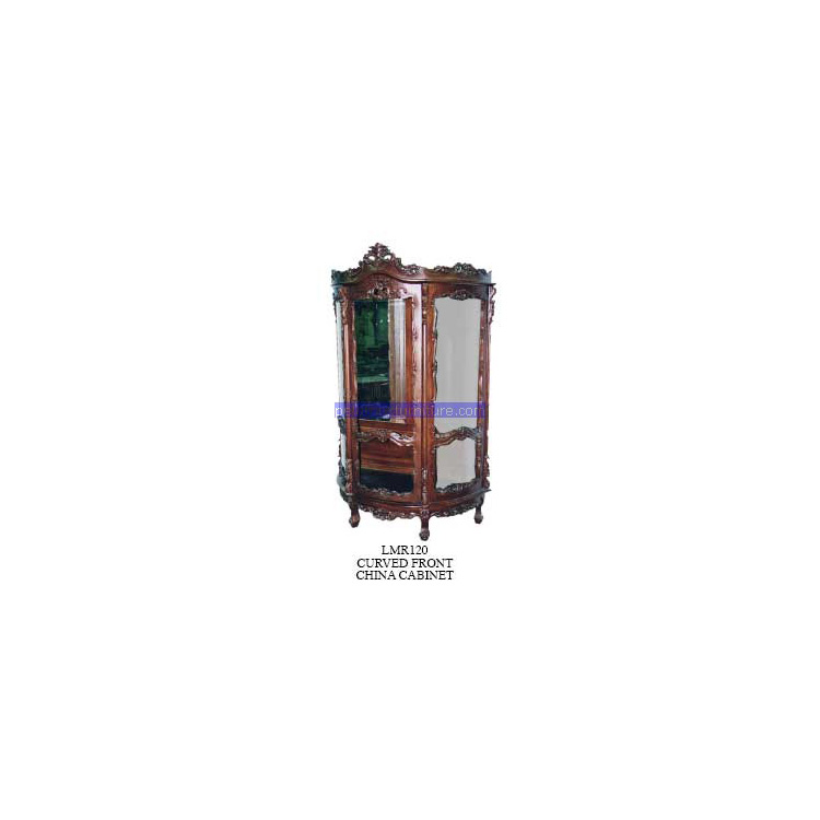 Curved Front China Cabinet Indonesia Furniture