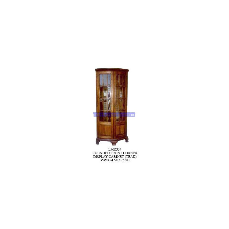 Rounded FrontCorner Display Cabinet Indonesia Furniture