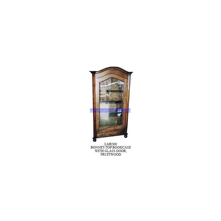 Bonnet top Bookacase With Glass Door Indonesia Furniture