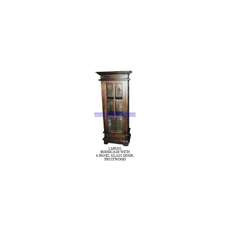 Bookcase with 6 Panel glass door Indonesia Furniture