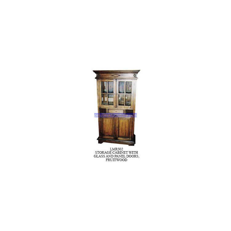 storage cabinet with glass and panel doors Indonesia Furniture