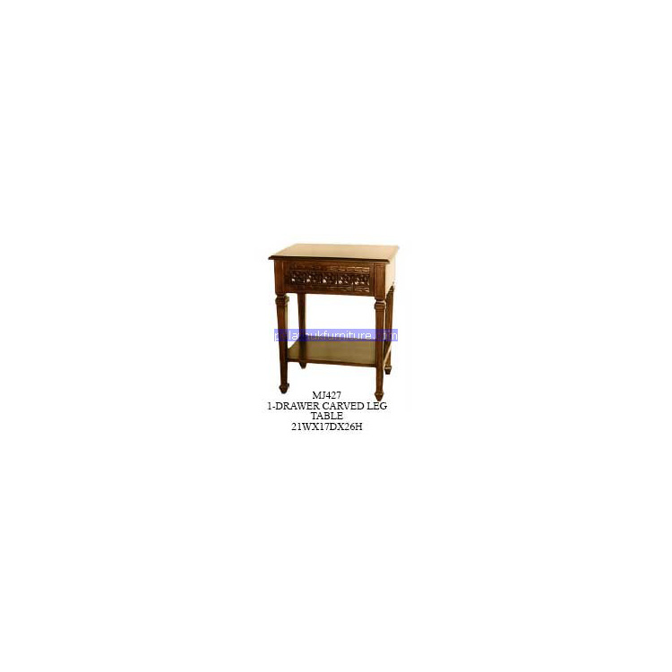 1 drawer carved leg table Indonesia Furniture