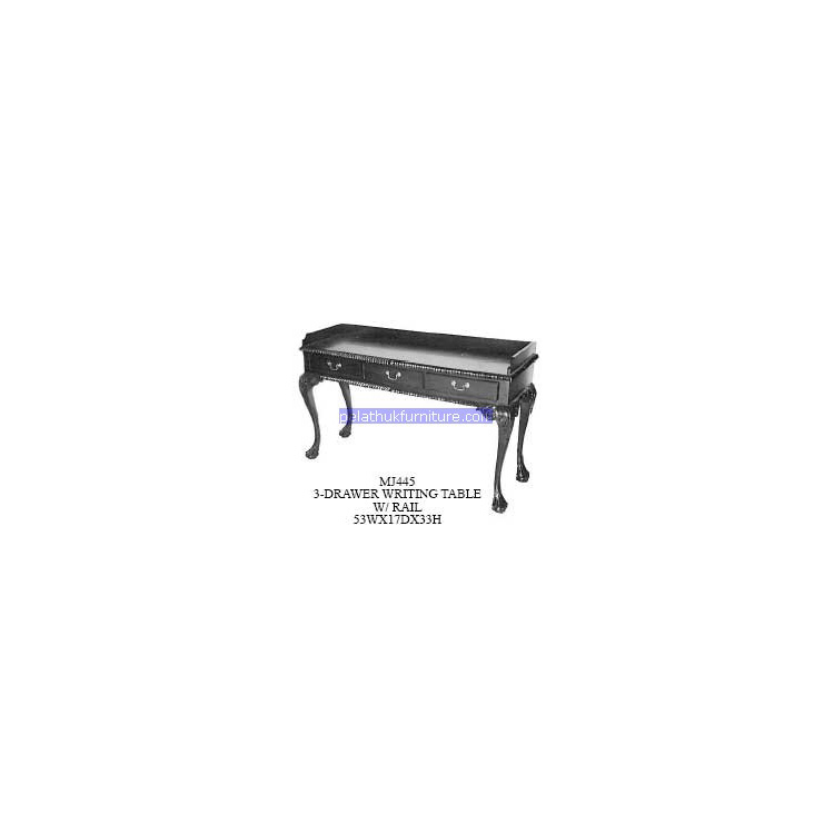 3 Drawer writing table with rail Indonesia Furniture