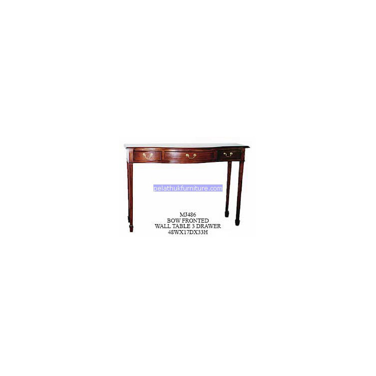 Bow fronted wall table 3 drawer Indonesia Furniture