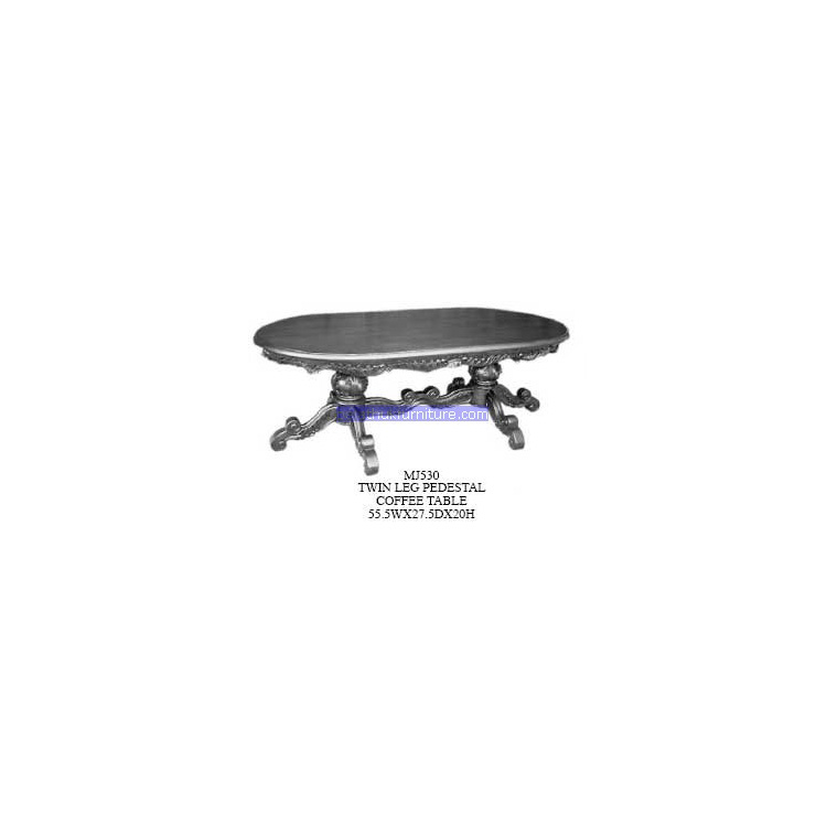 twin Leg Pedestal coffee Table Indonesia Furniture