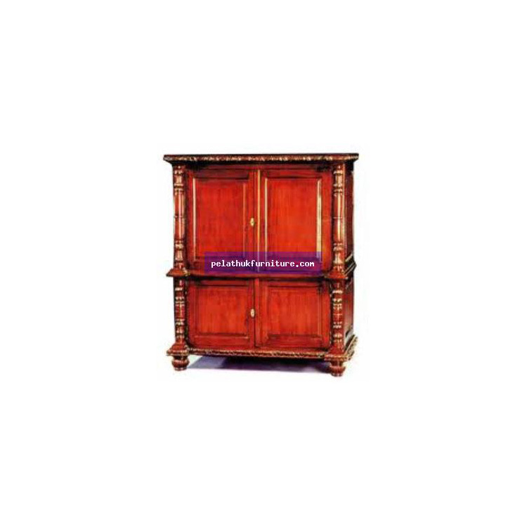 Mahogany 4 Door TV Cabinet Indonesia Furniture