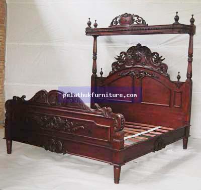 Mahogany Bird Bed Queen Size Indonesia Furniture