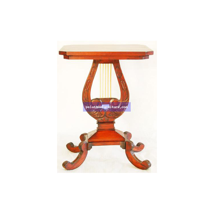 Mahogany Lyre Table . Indonesia Furniture