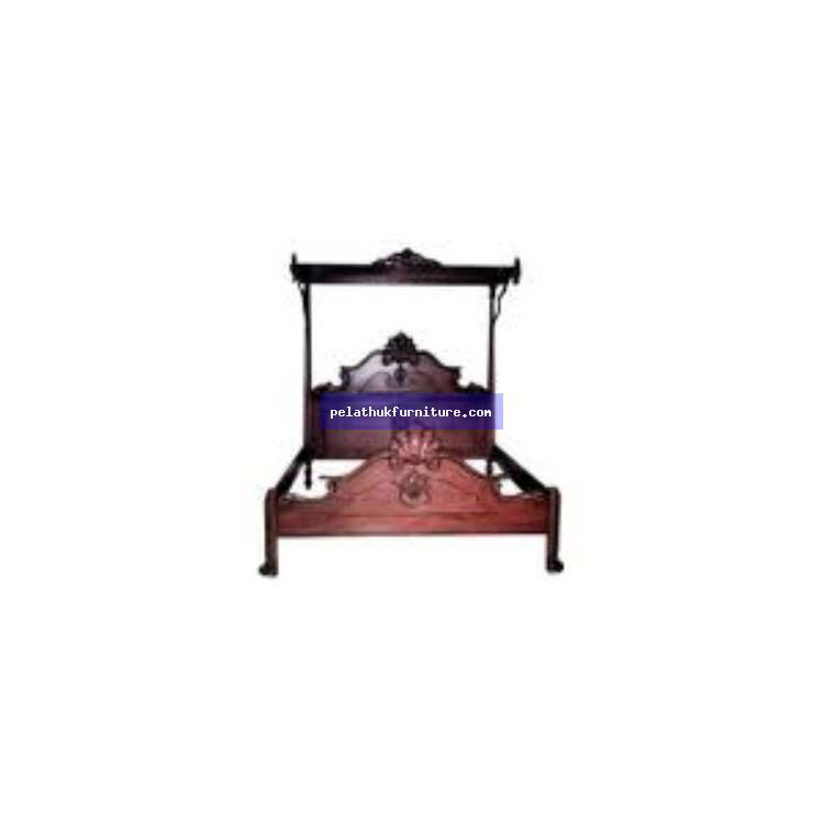 Oval Carved Bed Queen Indonesia Furniture