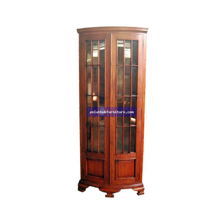 Rounded Corner Display Cabinet. Indonesia Furniture