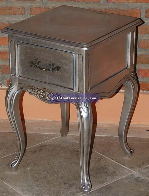 Silver 1 Drawer Lamp Table Indonesia Furniture