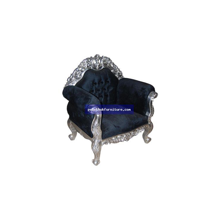 Silver Frame 1 Seater Sofa Indonesia Furniture