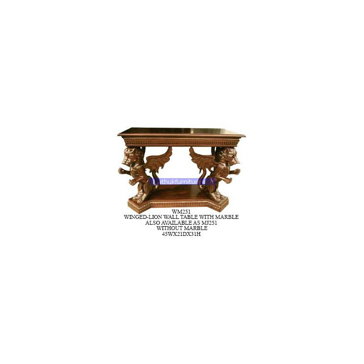Winged Lion Wall Table With Marble Indonesia Furniture