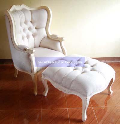 Wing Chair with Ottoman Indonesia Furniture