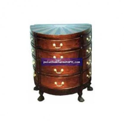 12 Drawer Rounded Front Sunburn Chest Antique Reproductions  Bedside Chests Indonesia Furniture