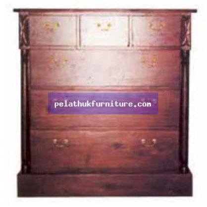 3 Drawer Chest with 3 Drawer Top Antique Reproductions  Bedside Chests Indonesia Furniture