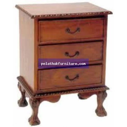 3 Drawer Chippendale Bedside Cabinet Antique Reproductions  Bedside Chests Indonesia Furniture