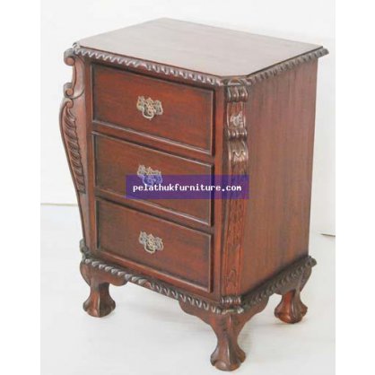 3 Drawer Chippendale Chest Antique Reproductions  Bedside Chests Indonesia Furniture