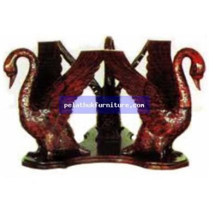 3 Swan Table with Glass Antique Reproductions  Coffee Tables and Dining Tables Indonesia Furniture