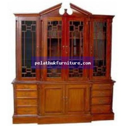 4 Door Breakfront Bookcase A Antique Reproductions  Cabinets, Bookcases, Sideboards  Indonesia Furniture