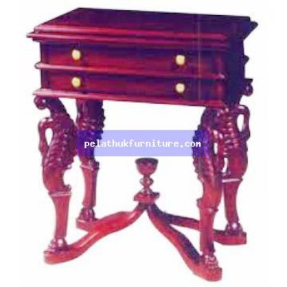 4 swan Leg table with 2 Drawer Antique Reproductions  Side Tables, Small Tables and Consoles Indonesia Furniture