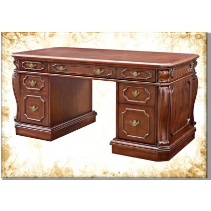 6 Drawer Office Desk Antique Reproductions  Desks, Bureaus and Writing Tables Indonesia Furniture