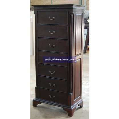 7 Drawer Tall Chest  Antique Reproductions  Bedside Chests Indonesia Furniture