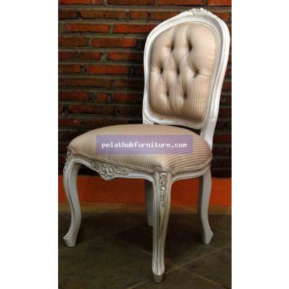 Antique White Louis Chair Painted Finish  Chairs and Sofas Indonesia Furniture
