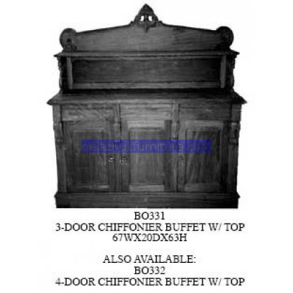 3 Door Chiffonier Buffet With Top Antique Reproductions   Indonesia Furniture